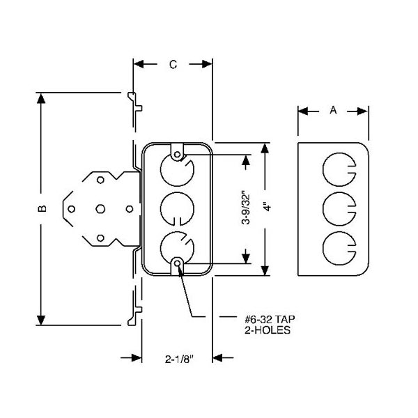 Raco® 670RAC Handy Box, Steel, 16.5 cuin, 1 Gangs, 1 Outlets, 11