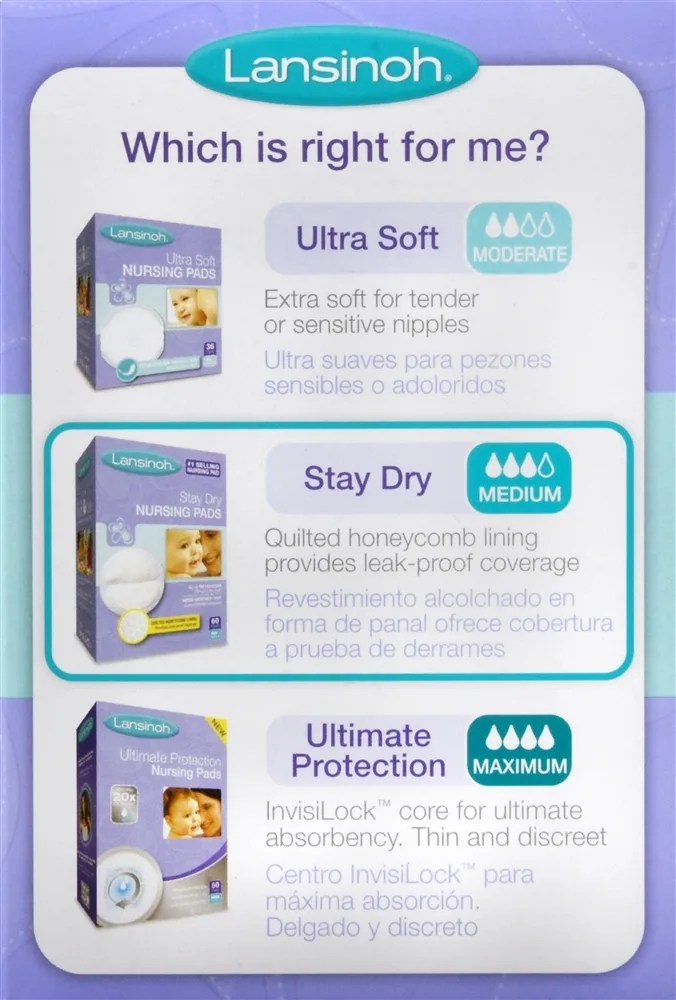 Lansinoh Stay Dry Nursing Pads Medium (36 Count) Optum Store Optum