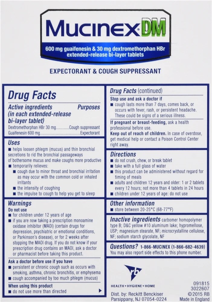 Mucinex DM Expectorant & Cough Suppressant ExtendedRelease BiLayer