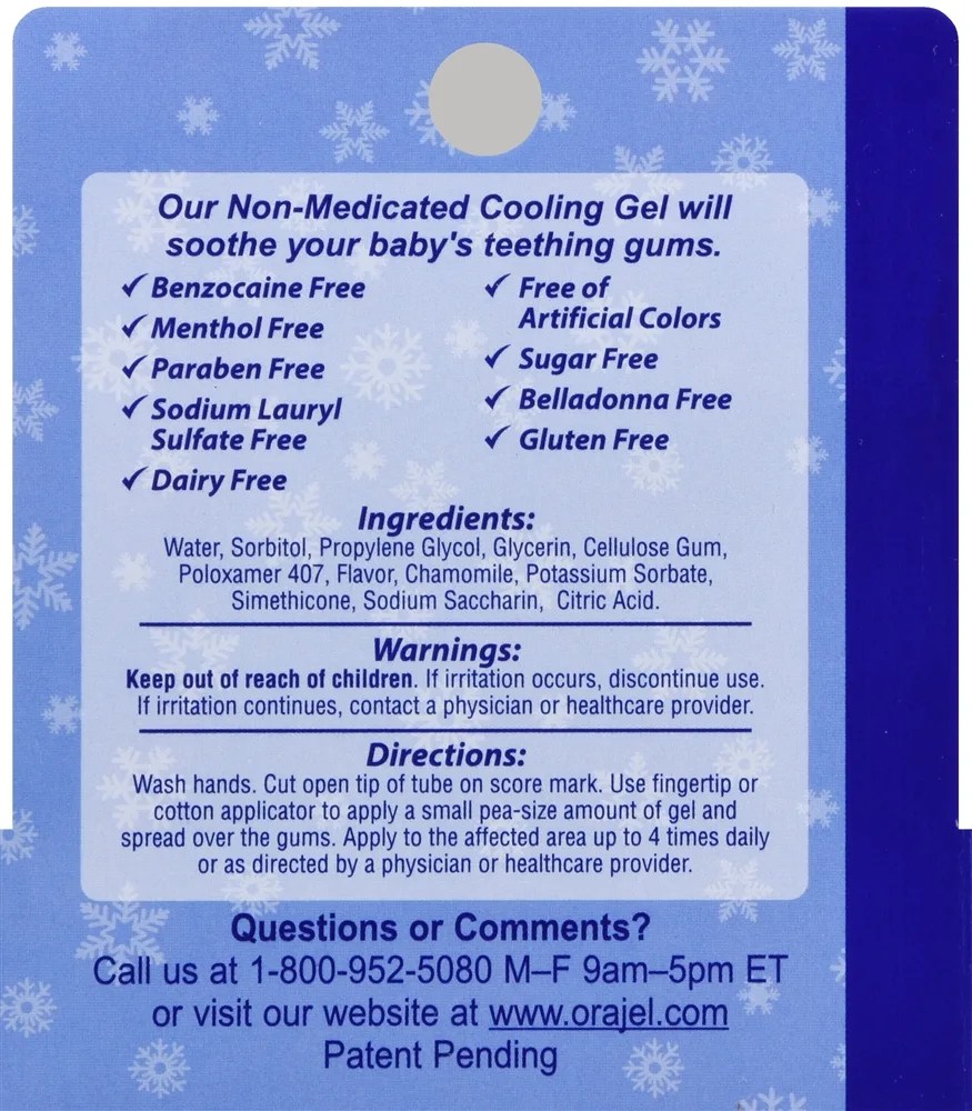Baby Orajel NonMedicated Cooling Gel for Teething Nighttime Optum
