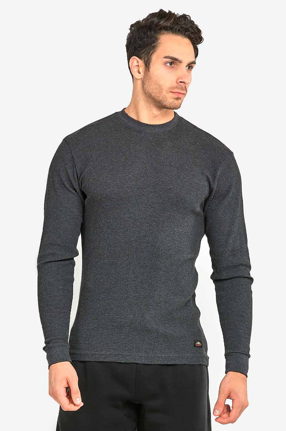 Men's Thermal Shirt Long Sleeve Medium Weight Waffle Knit Warm Layering