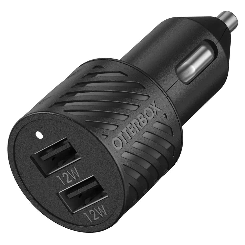 Wholesale Otterbox Premium Dual Usb A Port Car Charger 24w Black