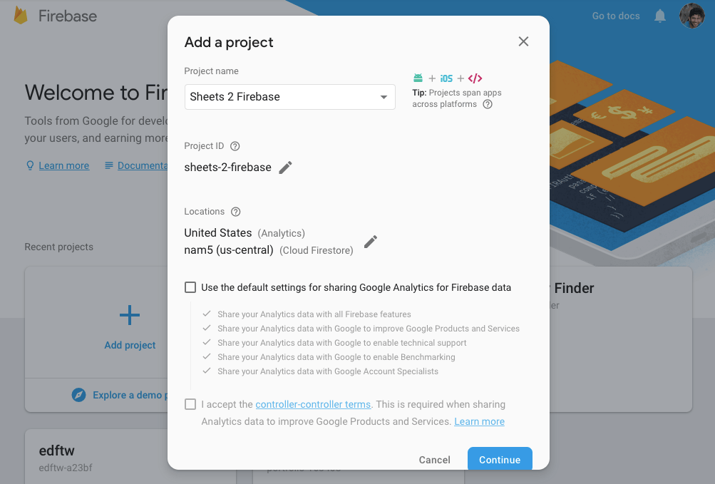 Sync data Google sheets to a Firebase