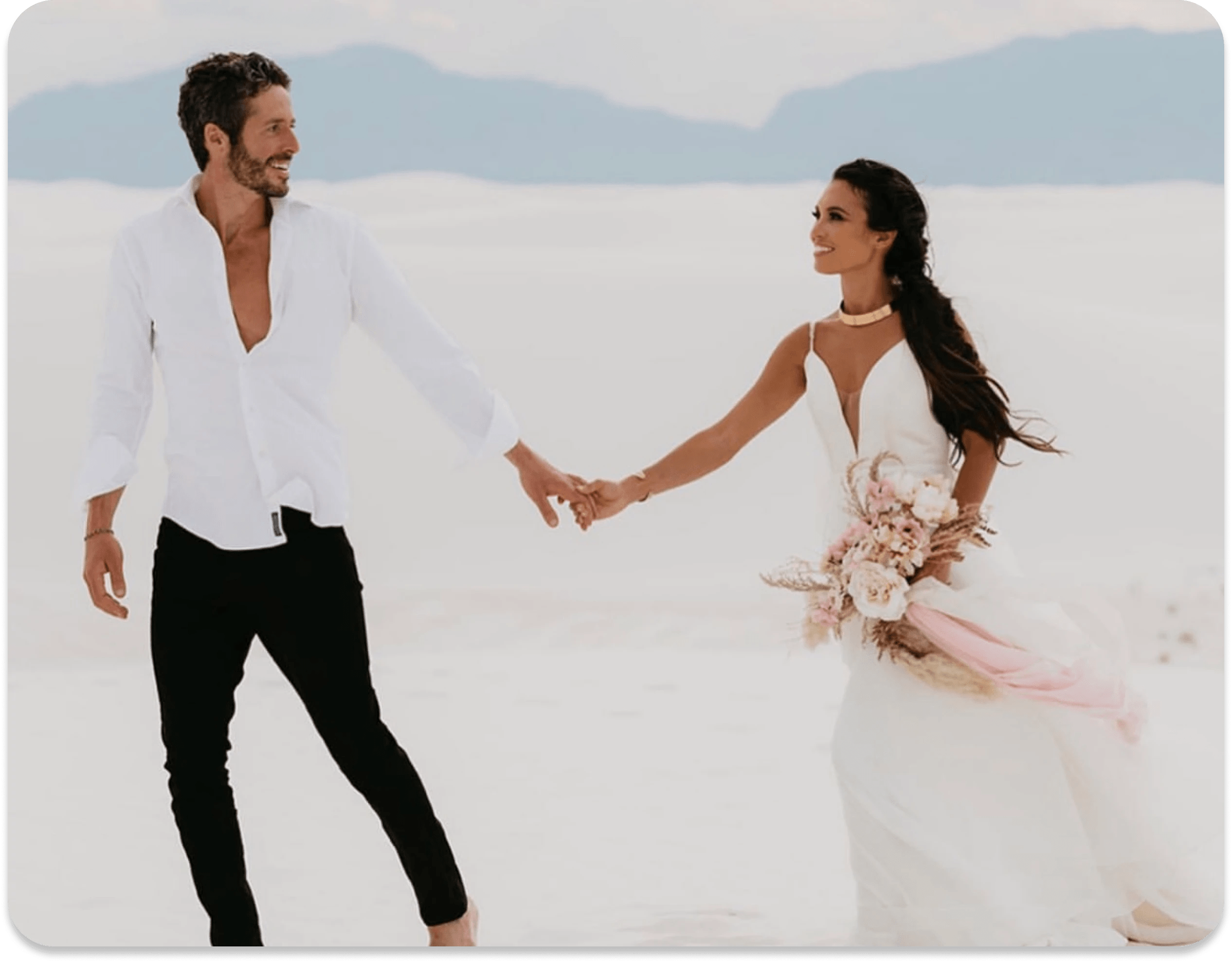 white sands Elopement