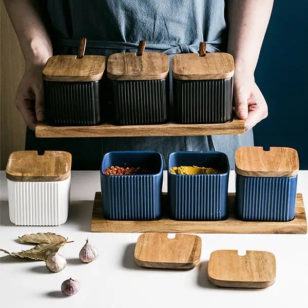 Danmu 5pcs a set glass storage jars kitchen jars with airtight wood lids tea coffee bean jar cookies flour sugar candy spice container 8oz 15oz. Nordic Spice Jar Set Fresh Spice And Food Storage Idea By Wunderliving