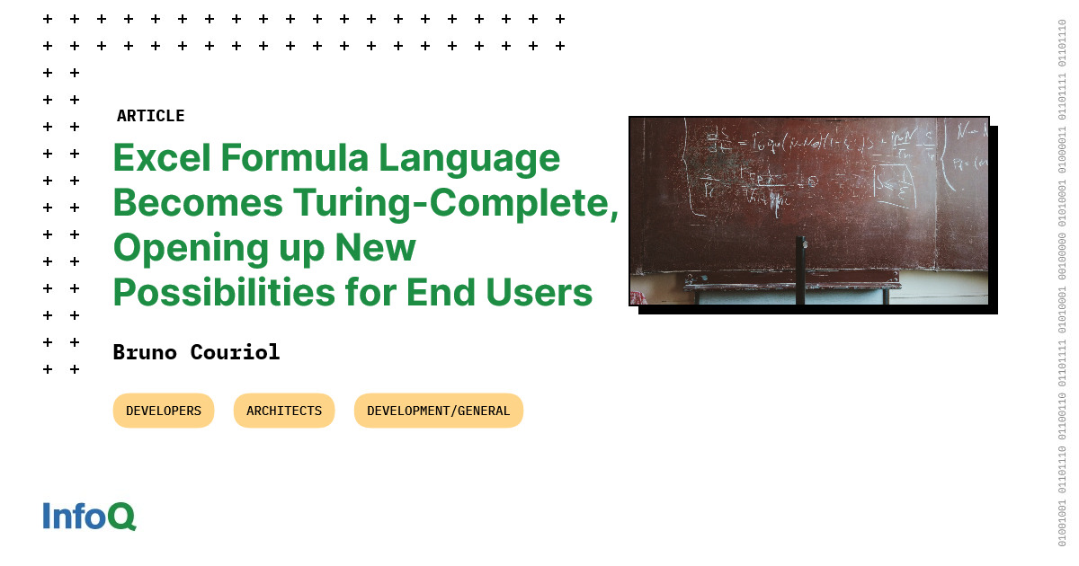 The Excel Formula Language Is Now InfoQ