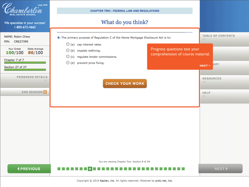 California Real Estate License School Online Chamberlin RE School
