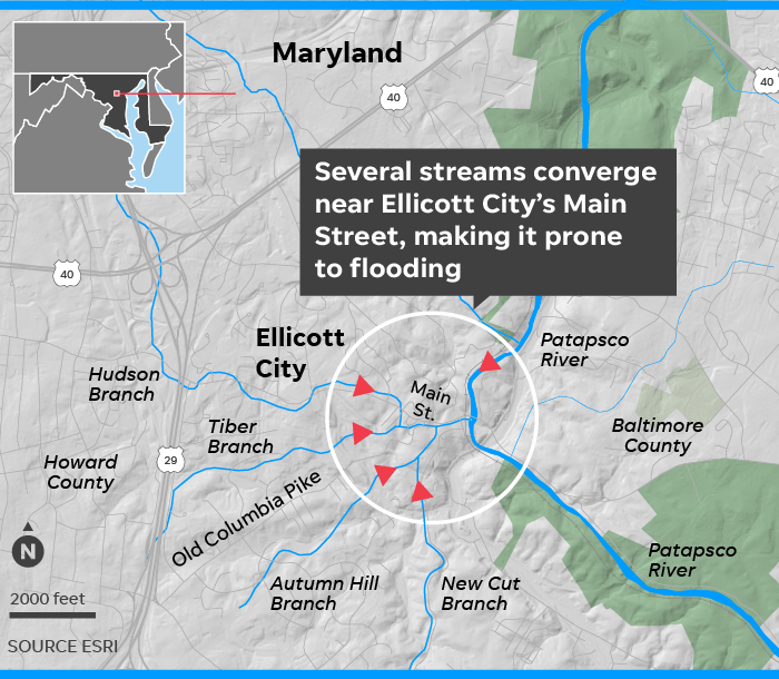 Ellicott City Maryland Map Ellicott City Security Cameras Could Offer Useful And Real Time Flood Information - Dare