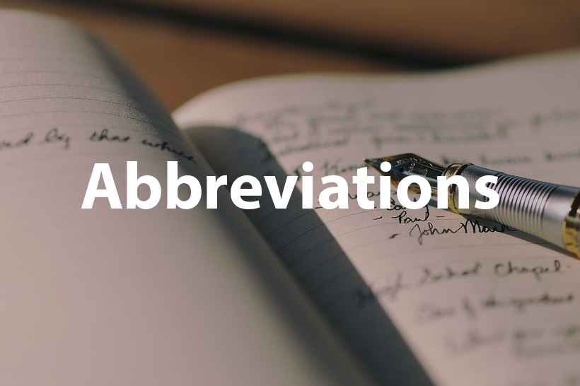 Abbreviation in a research paper