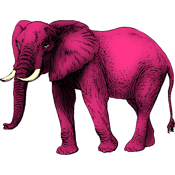 Pink elephant clip art Free SVG
