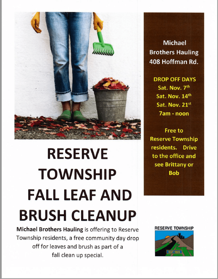 RESERVE TOWNSHIP FALL LEAF AND BRUSH CLEANUP Reserve Township