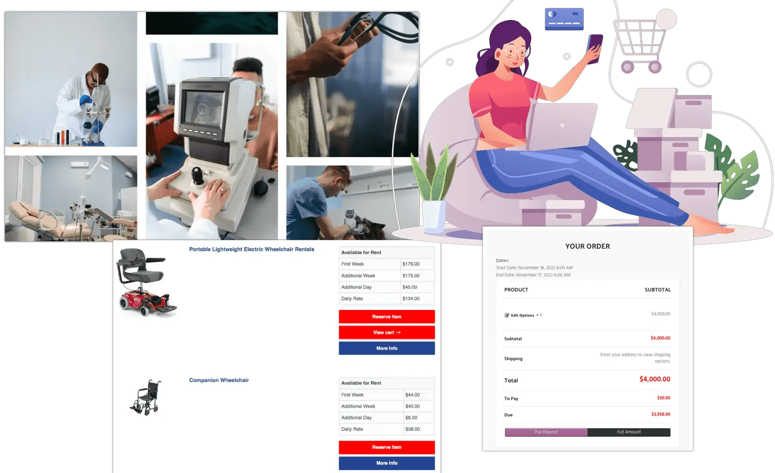 Medical Equipment Rental Software with Online Booking Reservety