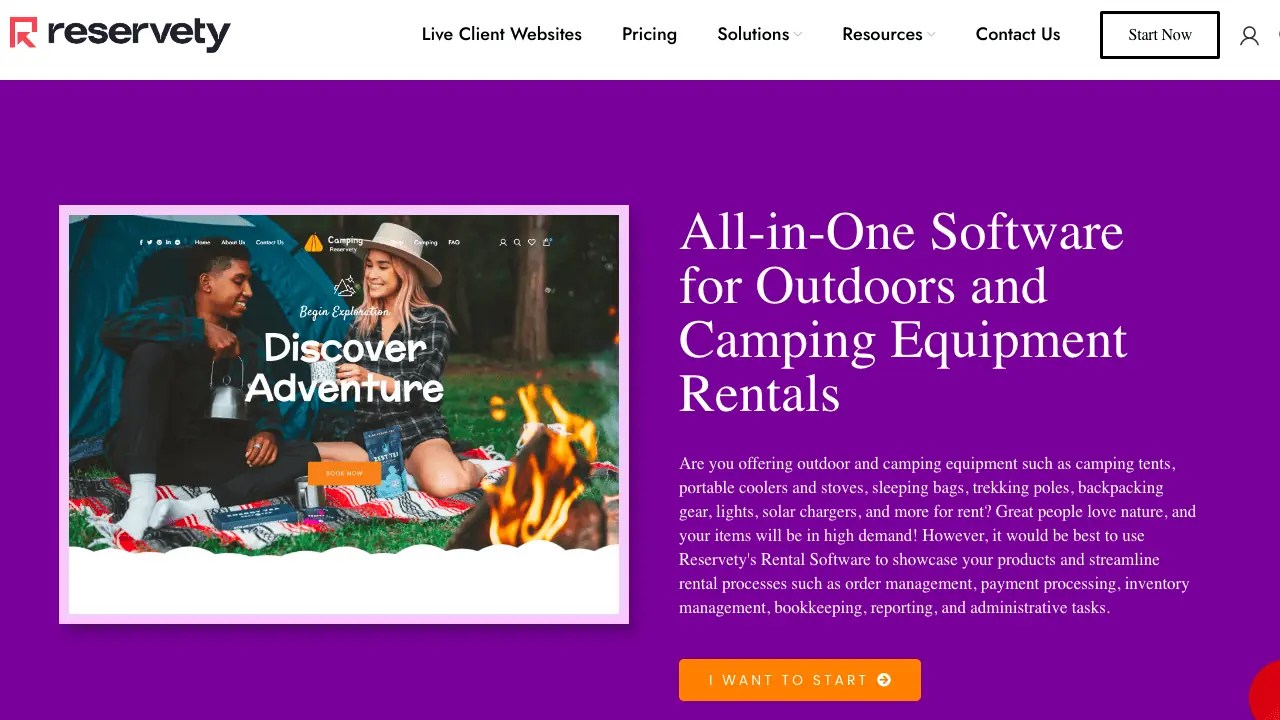 Best Camping and Outdoors Equipment Rental Software Reservety