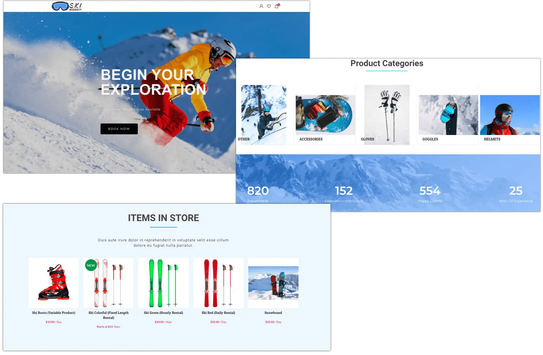 Winter Sports and Skiing Equipment Rental Software Reservety