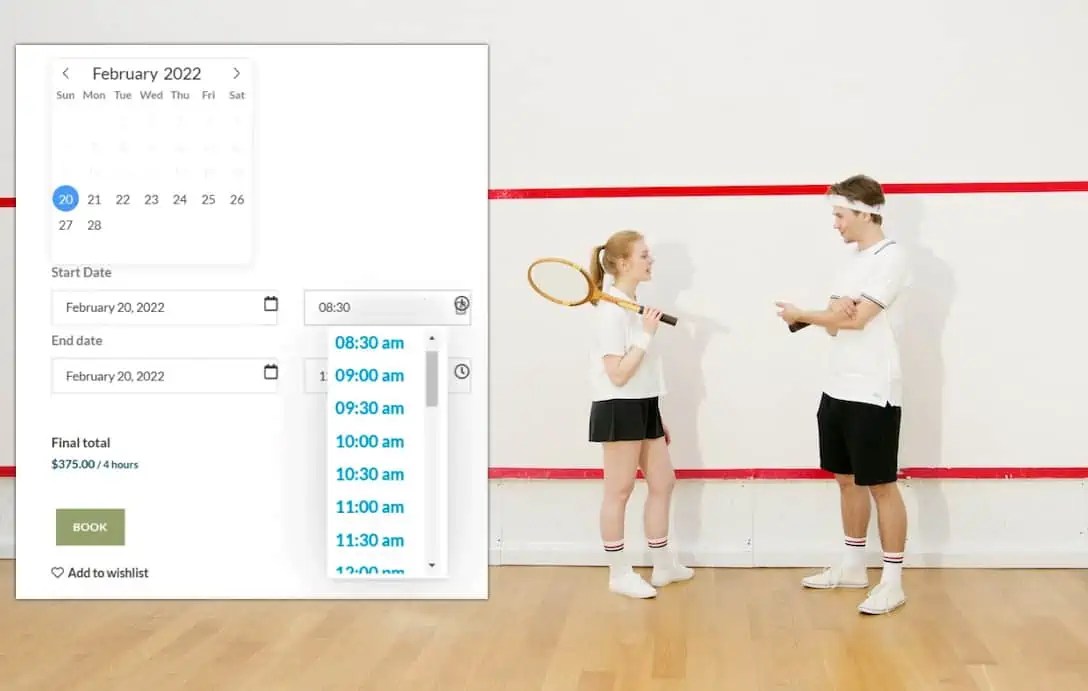 Squash Reservation System Reservety