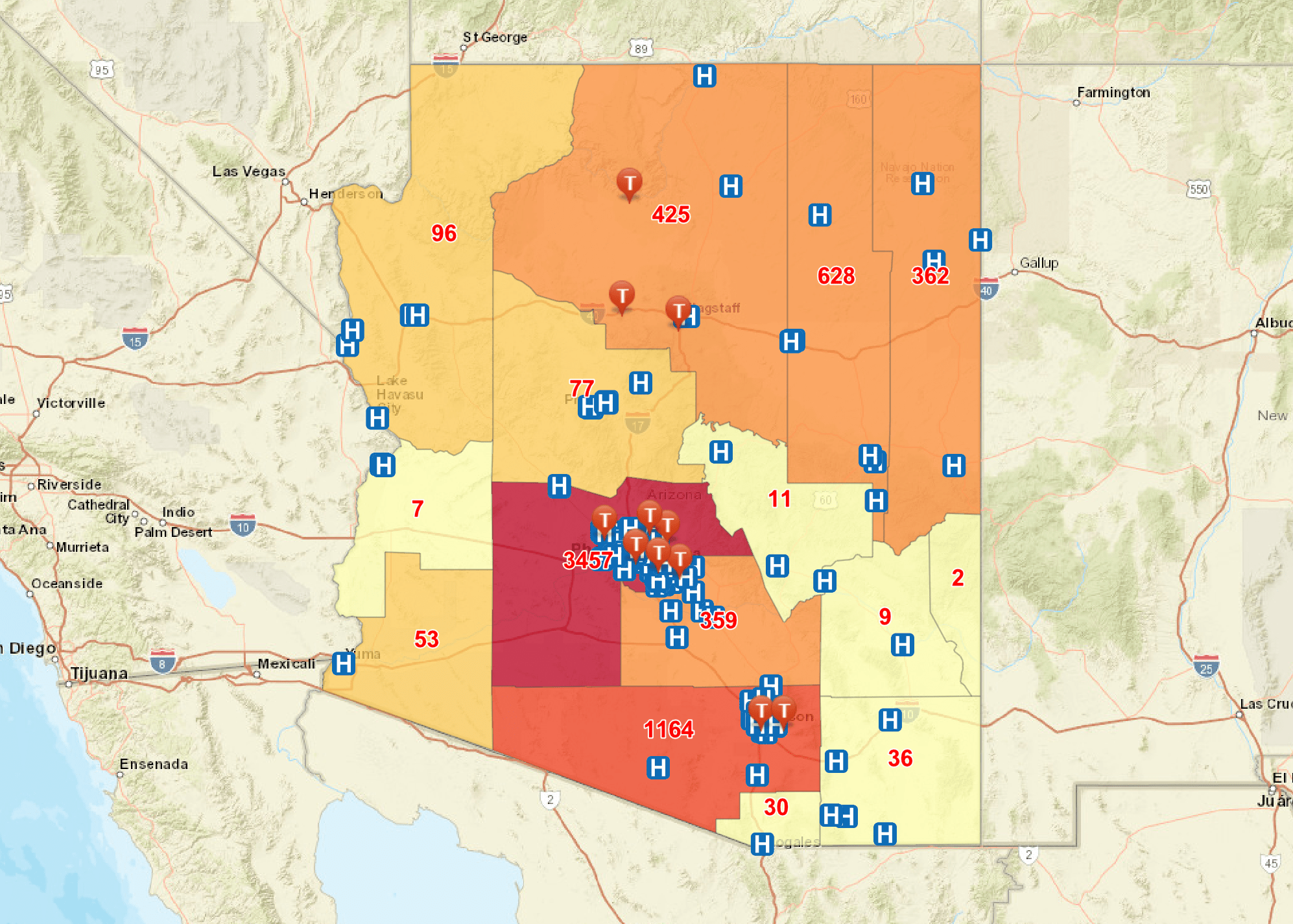 Arizona Hospital Resources Mapping Tool