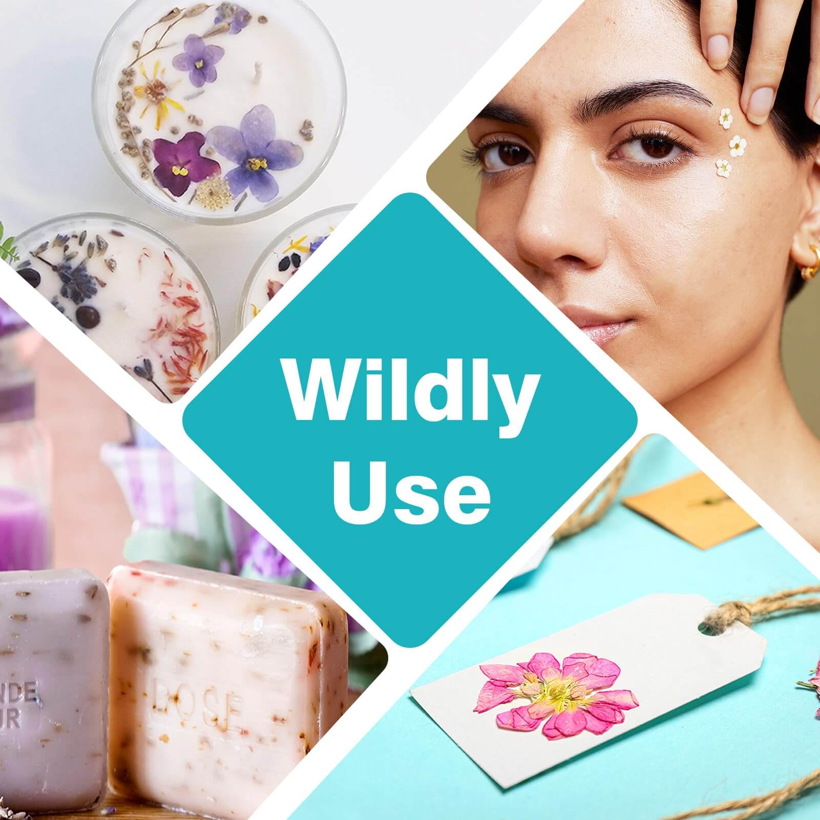 Resiners® 100Pcs Dried Flowers for Resin Molds, Natural Flowers, Real Pressed Flowers Dry Leaves