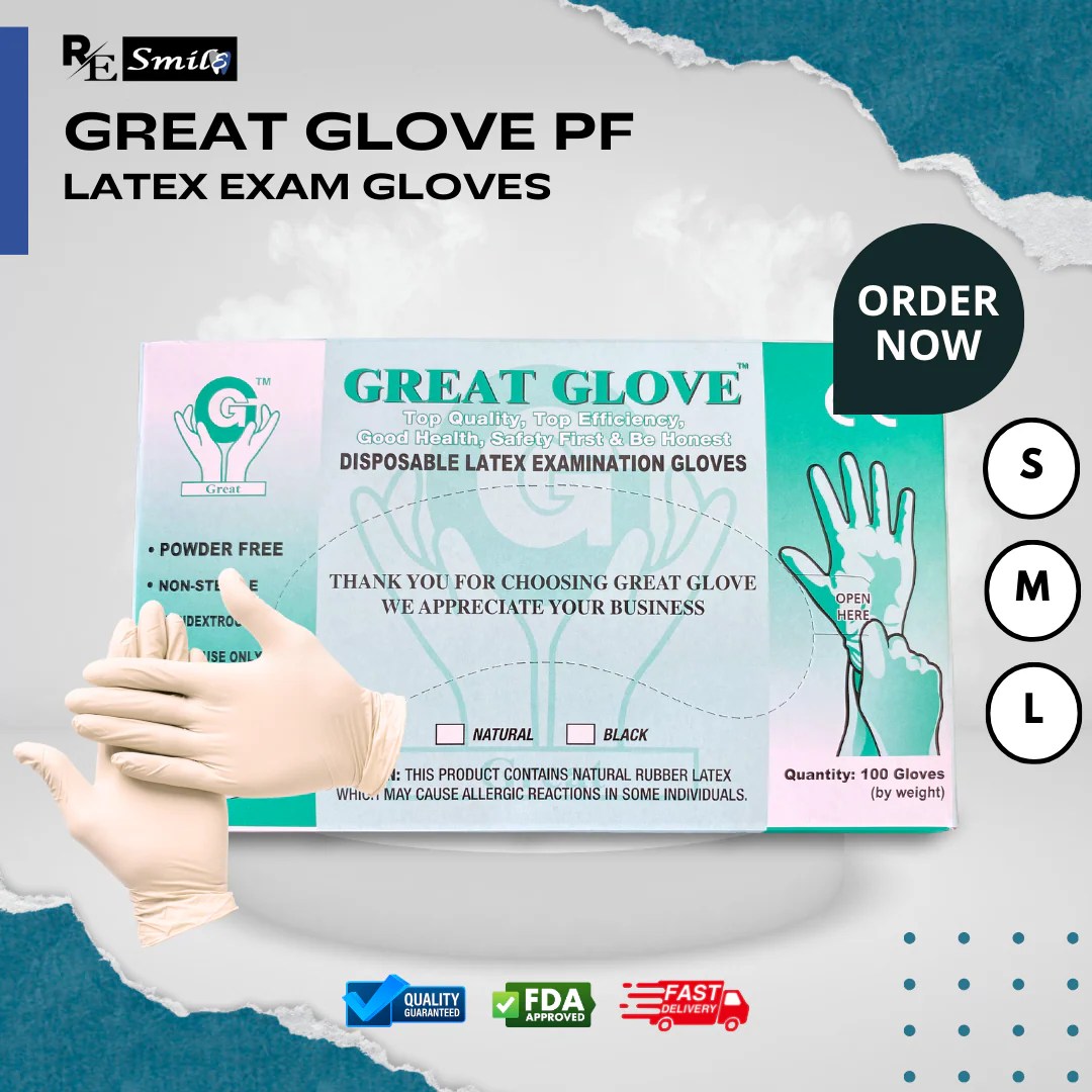 Great glove latex examination gloves Resmile Dental Traders