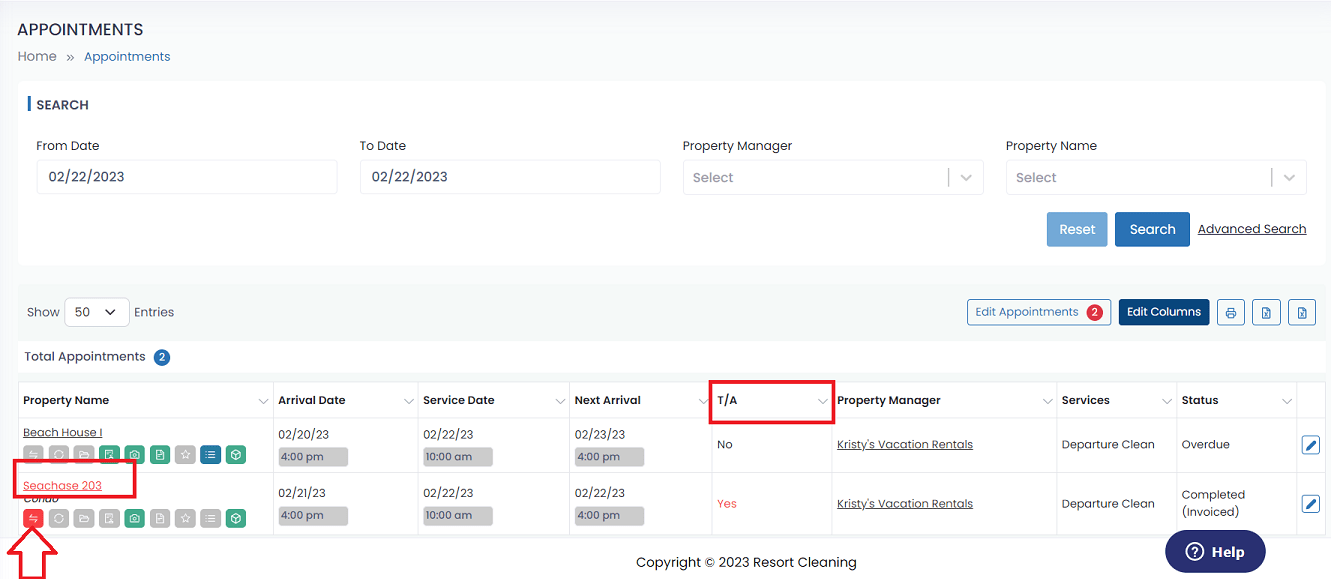 What does T/A mean ? (for Property Managers) Resort Cleaning