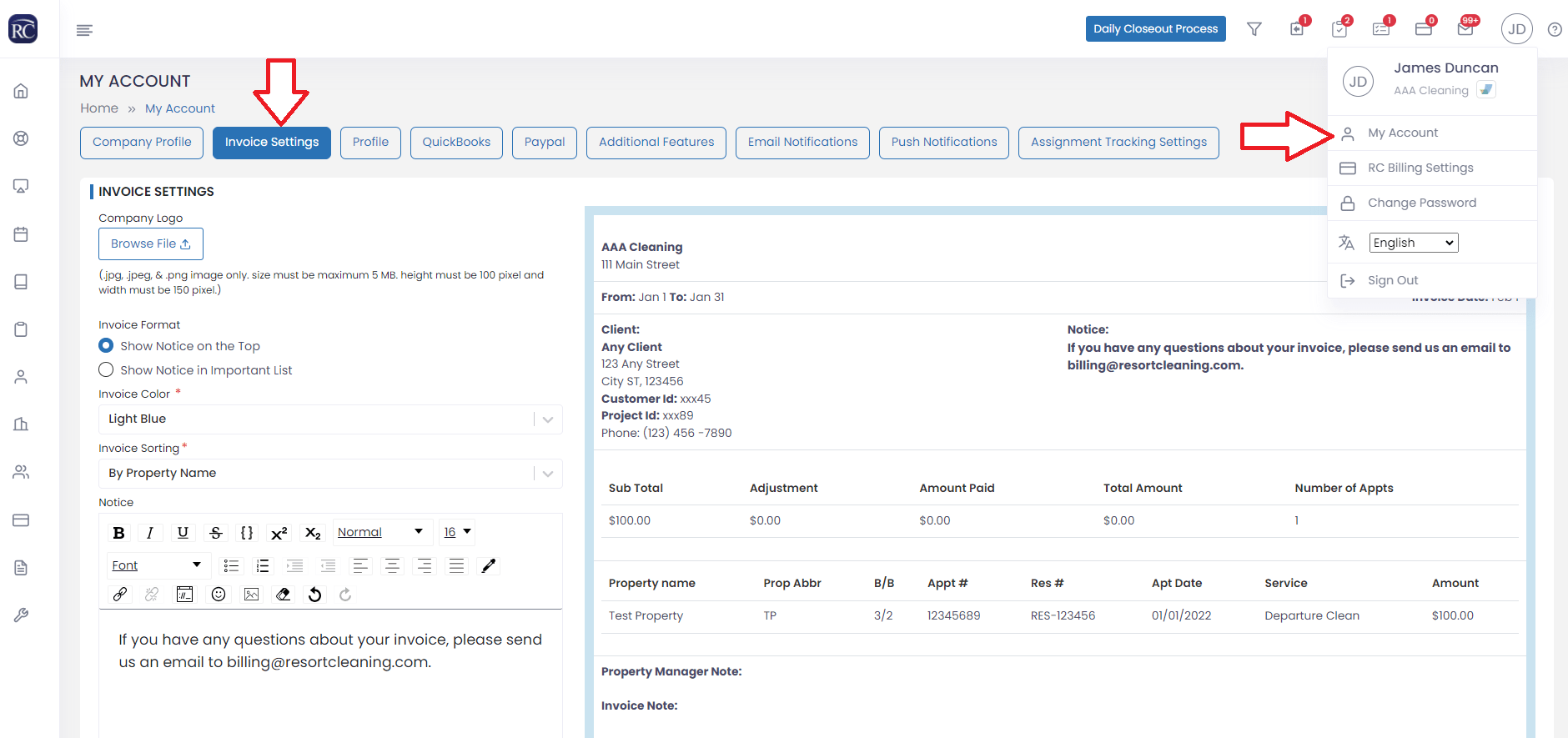 Configuring Sales Tax for Services (Cleaning Company) Resort Cleaning