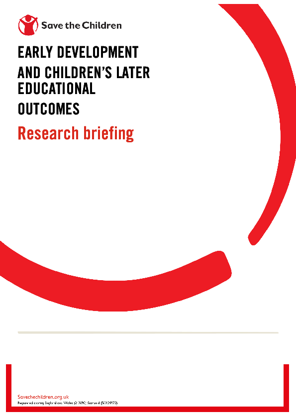 Early Development and Children’s Later Educational Research