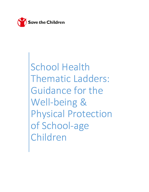 School Health Thematic Ladders Guidance for the wellbeing and