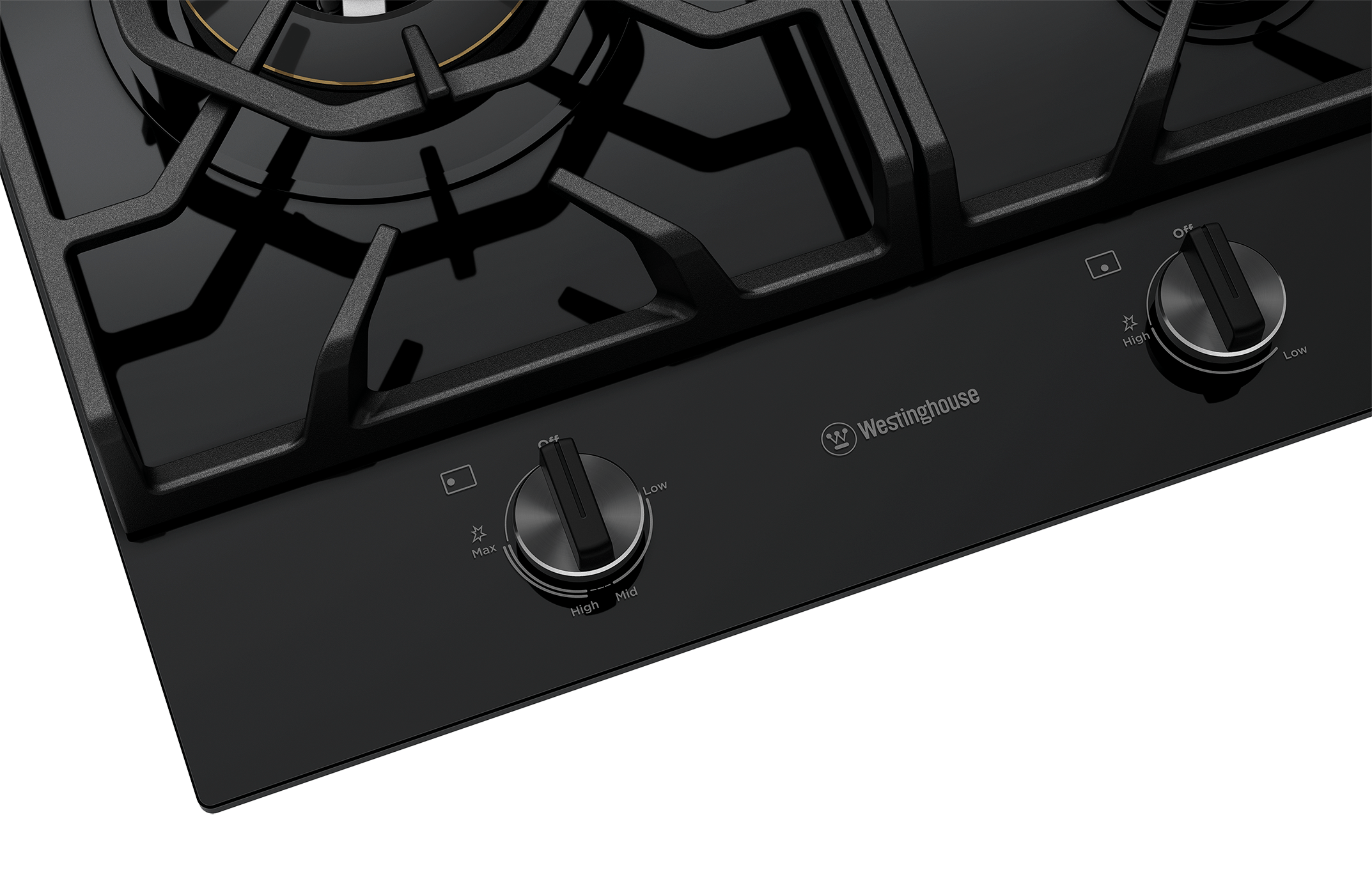 90cm 5 Burner Black Tempered Glass Gas Cooktop (WHG958BC) Westinghouse
