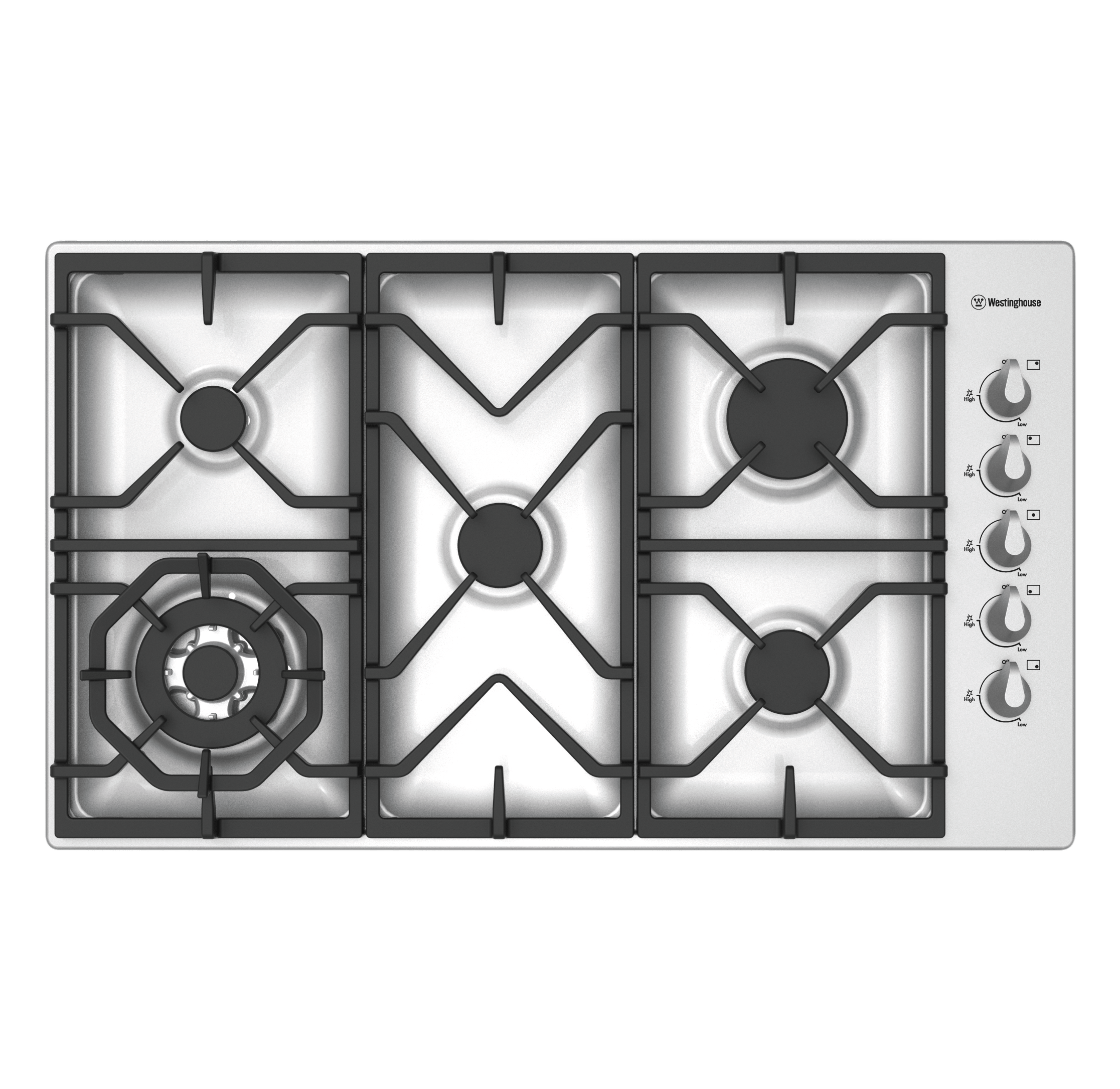 90cm Gas Cooktop With Side Controls (WHG955SA) Westinghouse