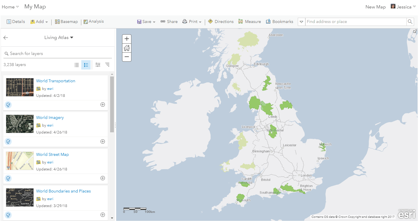 Using The Living Atlas across ArcGIS Resource Centre Esri UK
