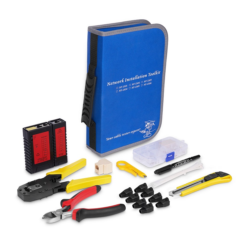 12in1 Network Installation Tool Kit for Cat5e/Cat6/Cat6a, with Cable