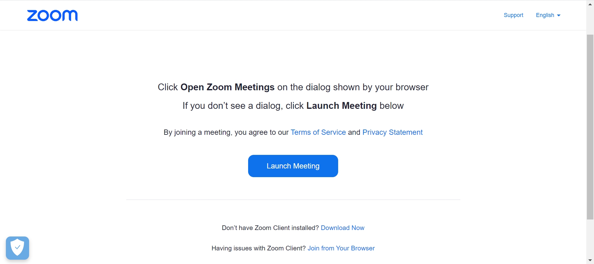 Guidance of Joining a Zoom Test Meeting