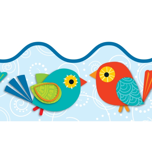 The Store BOHO BIRDS SCALLOPED BORDER Stationery The Store