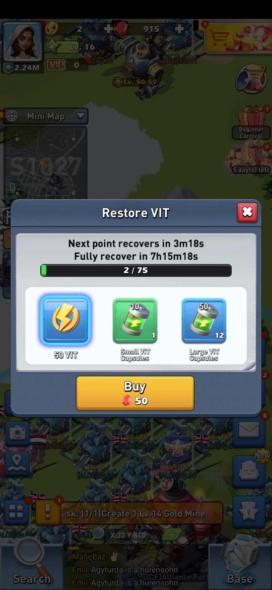 How to get more energy VIT Top War Battle Game