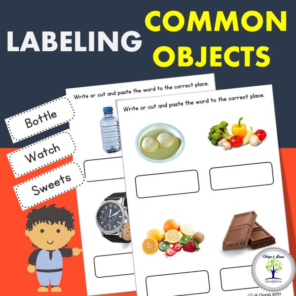 Labeling 108 Common Objects Resource For Teacher