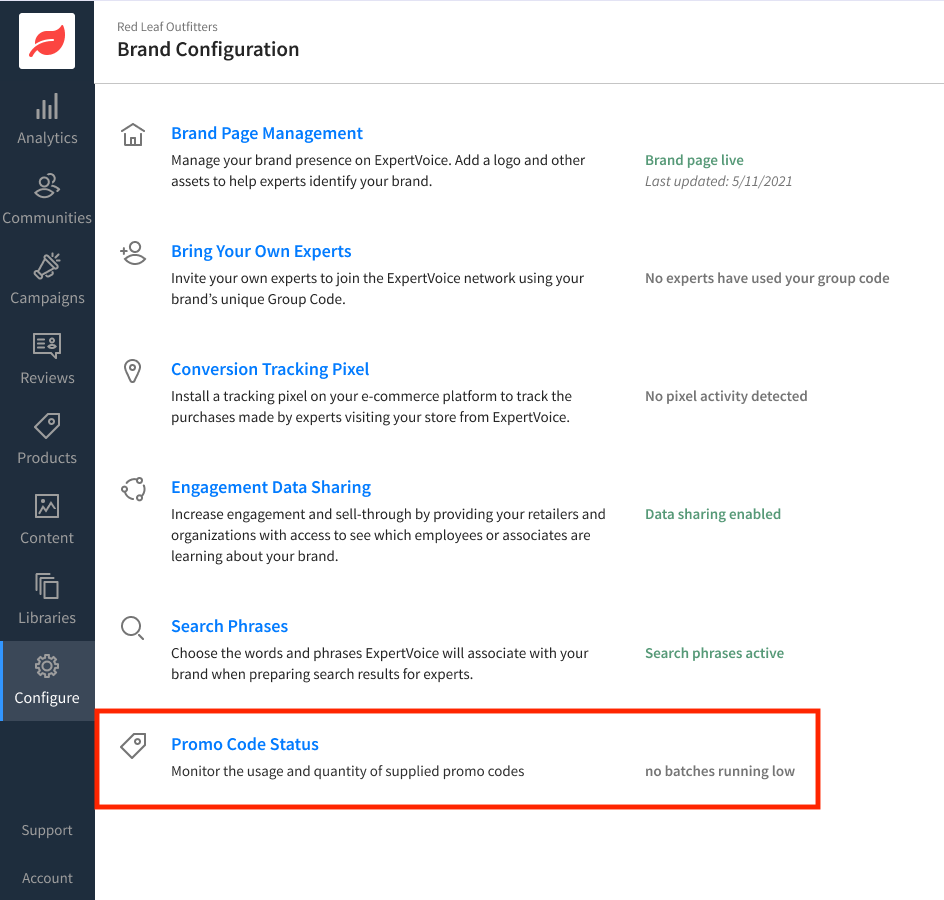 Promotional codes for redirect stores ExpertVoice Advocacy Help