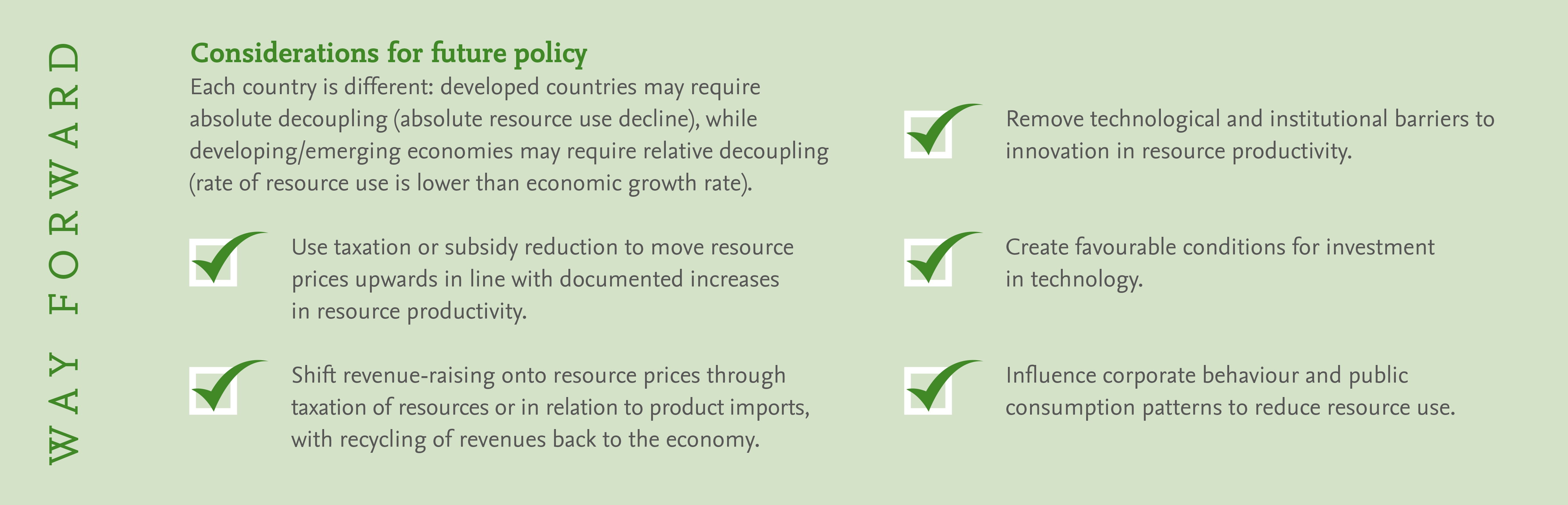 Decoupling Natural Resource Use and Environmental Impacts
