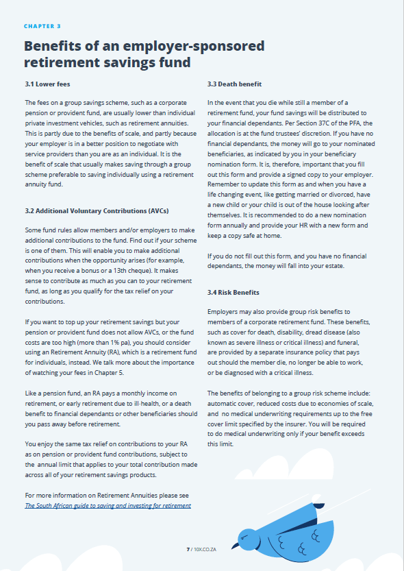 SA guide to corporate retirement funds