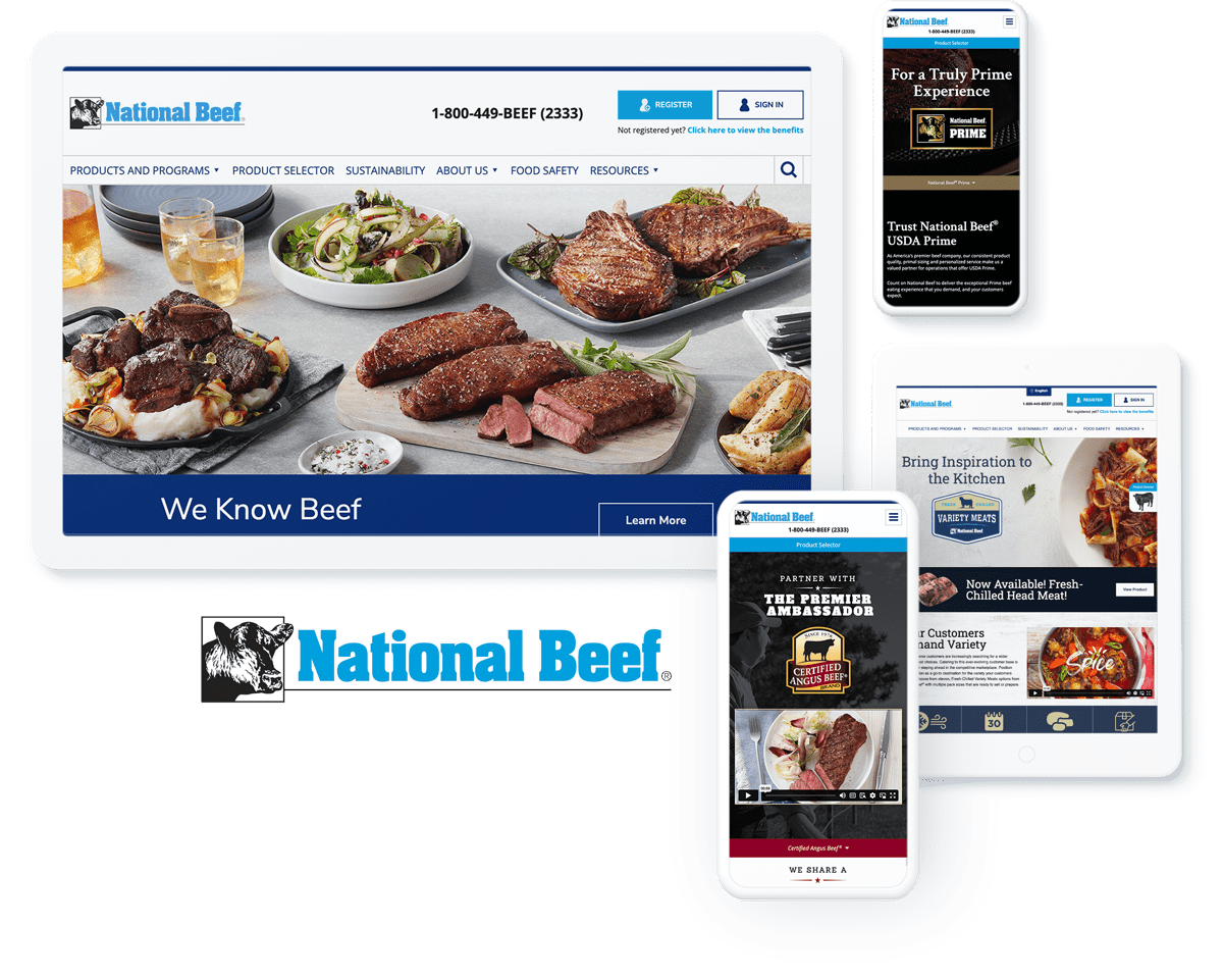 Hosting and Website Development for Food Distributor National Beef