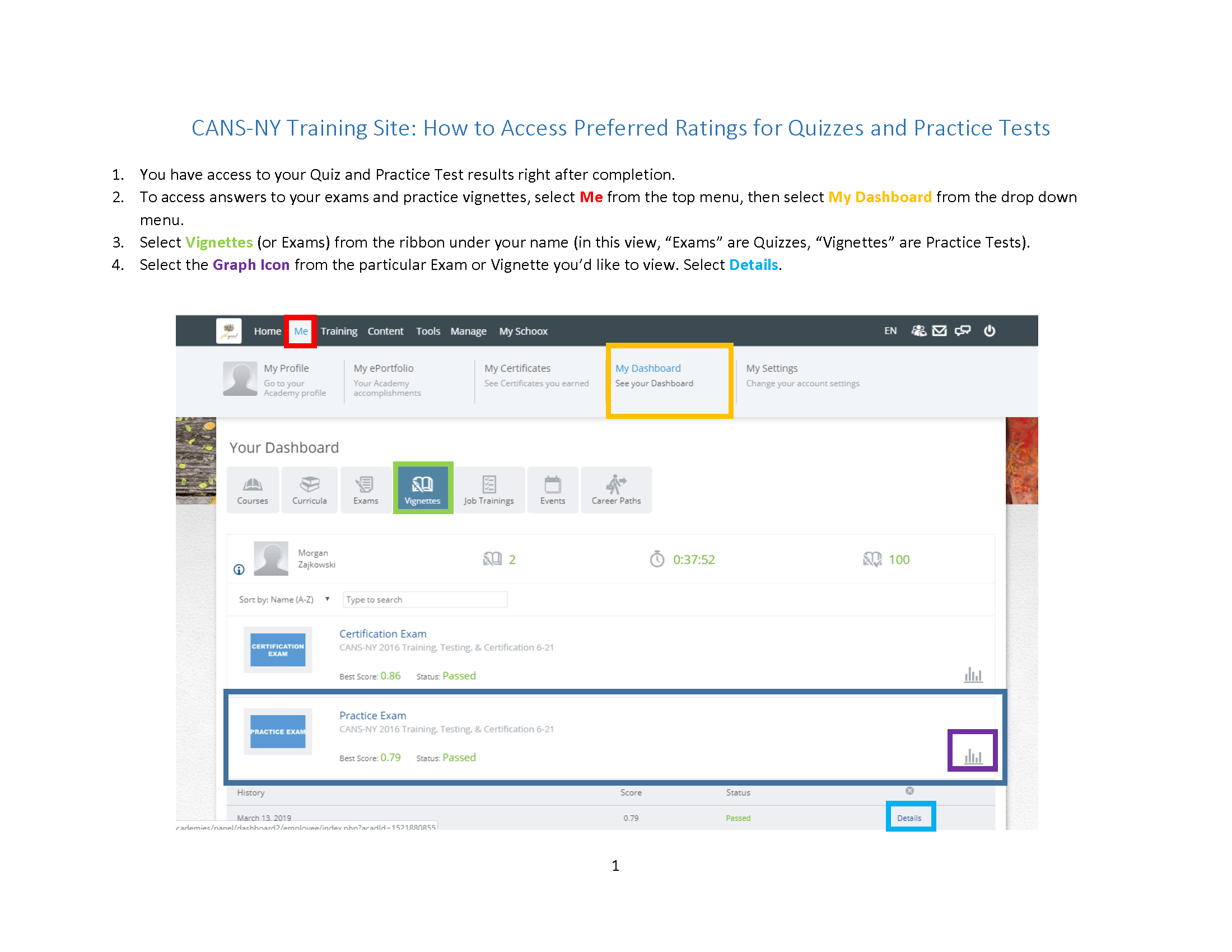 Reviewing Quiz and Practice Vignette Responses at tcomtraining.com