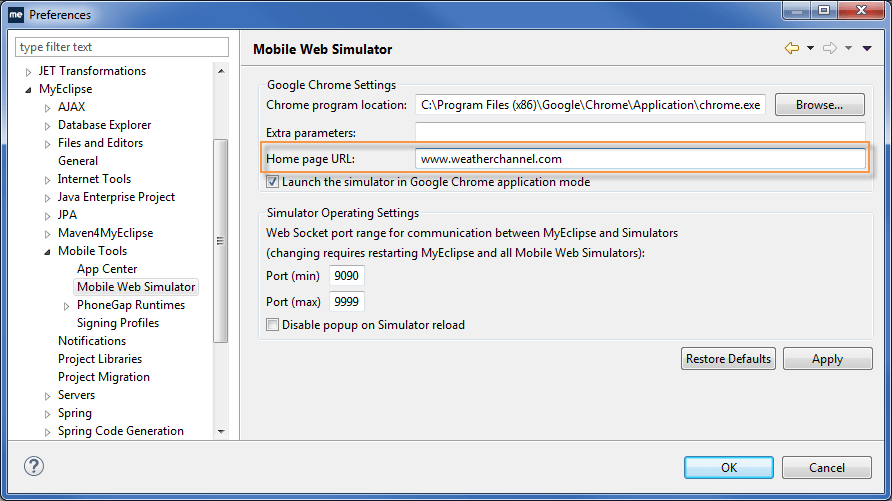 MyEclipse Mobile Web Simulator Guide Genuitec