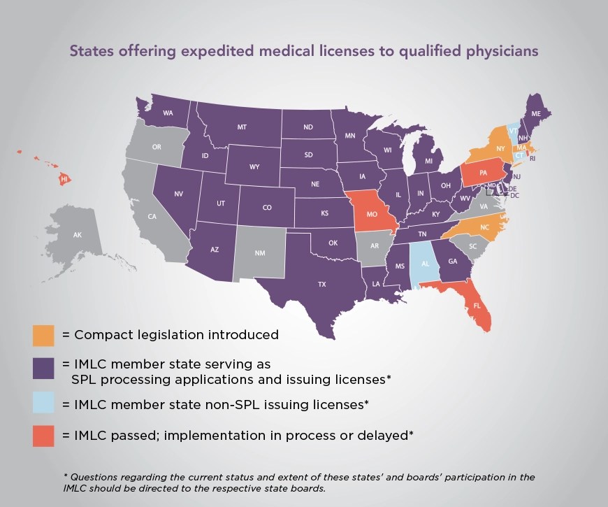 Interstate Medical Licensure Compact states list and guide for 2024
