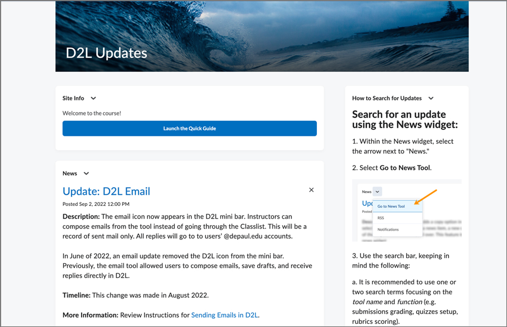 D2L Updates Desire2Learn Technology Teaching Guides Teaching