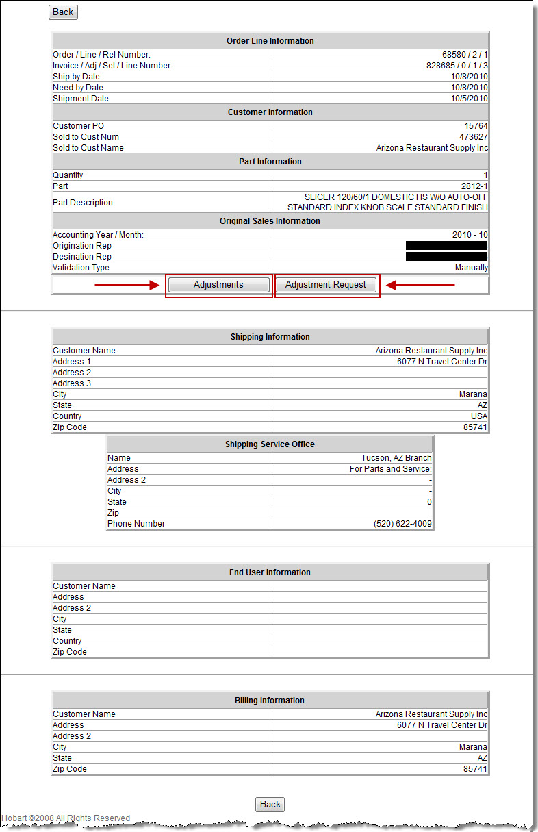 HobartCorp Help - SerialNumberOrderDetail