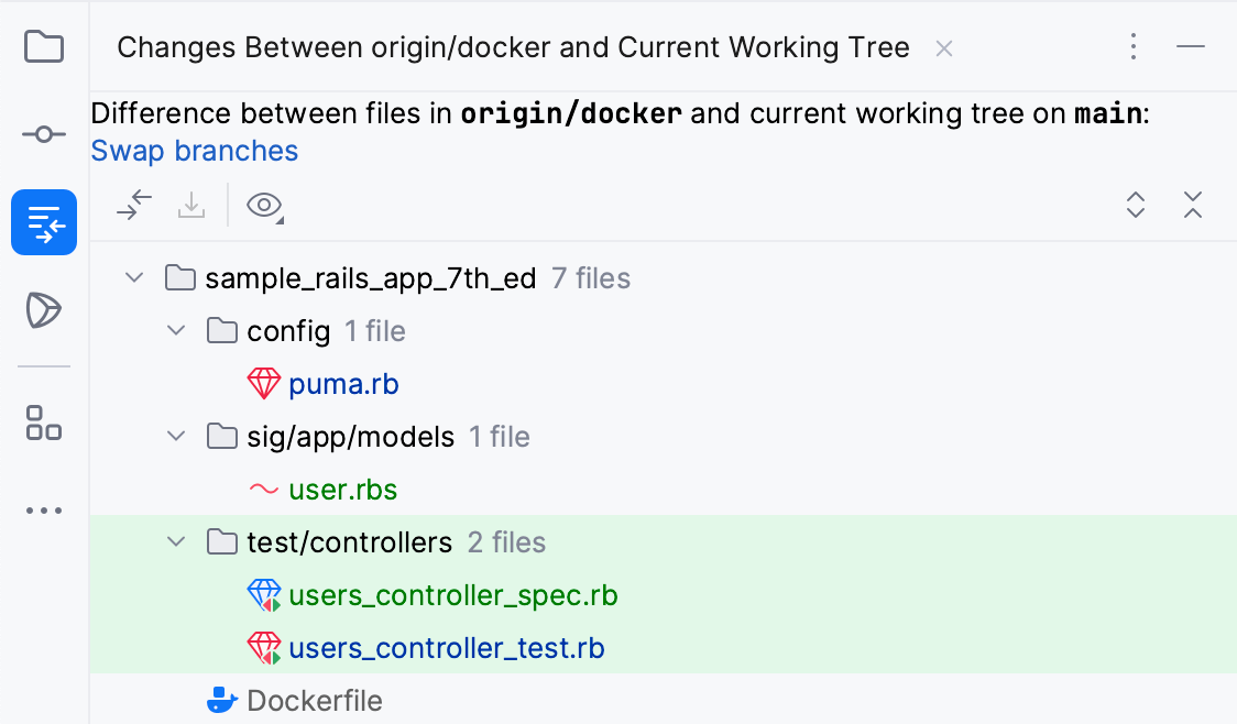 Manage Git branches RubyMine Documentation