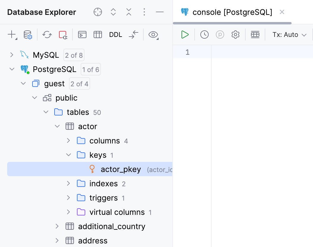 Primary keys DataGrip Documentation