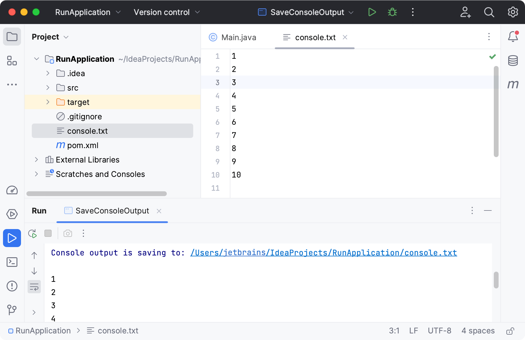 Tutorial Run a Java application IntelliJ IDEA Documentation