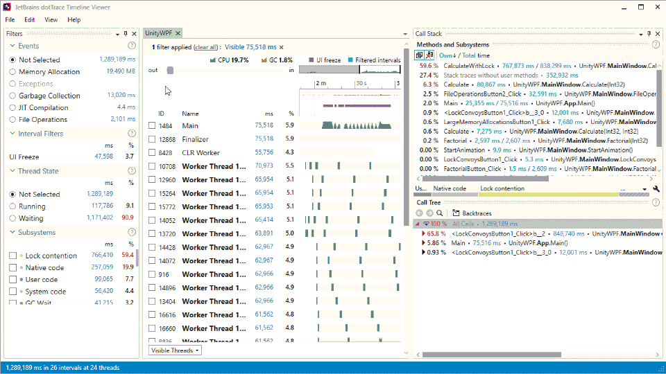 Get Started with Timeline Profiling dotTrace