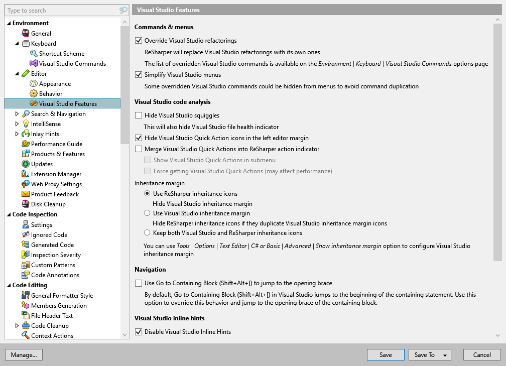 Visual Studio Features ReSharper Documentation