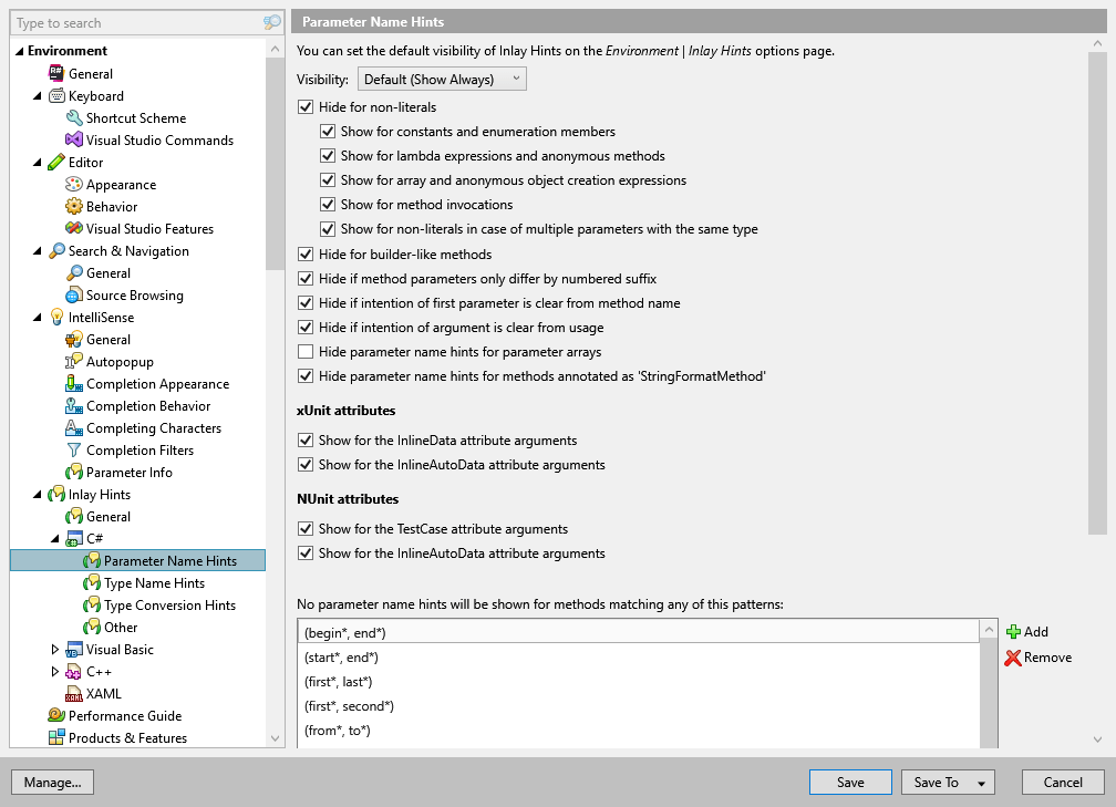 C Parameter Name Hints ReSharper Documentation