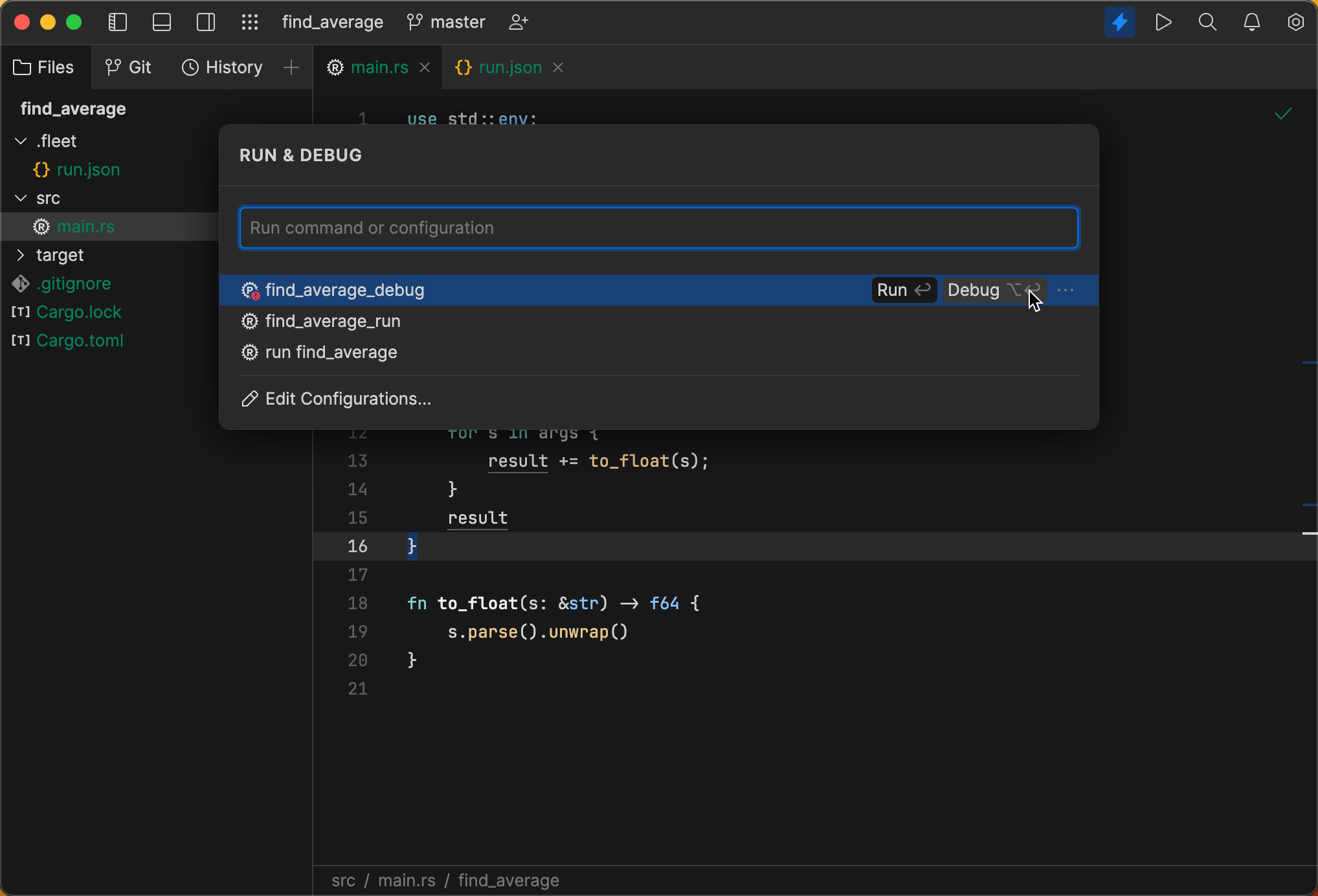 Debug Rust code JetBrains Fleet Documentation